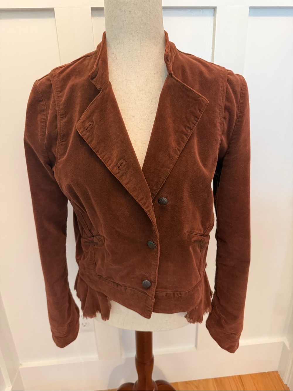 Free People Burnt Orange Corduroy Blazer Jacket